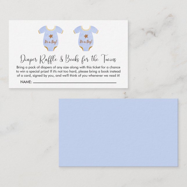 Babyduschenduschmaschine mit zwei Kinderbetten Begleitkarte (Vorne/Hinten)