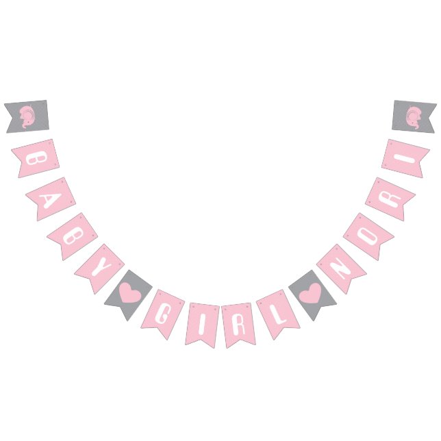 Babyduschenjagdflagge mit Elefant für Mädchen Wimpelkette (Alle)