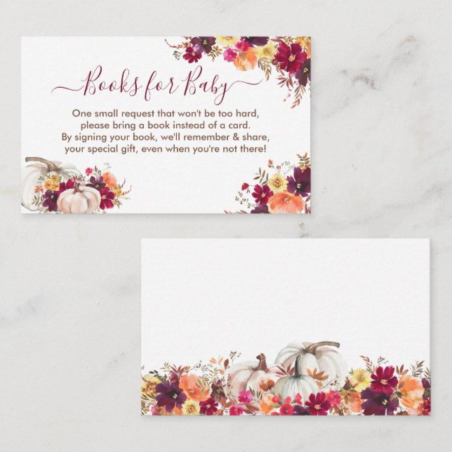 Babyduschenkarte für Blumenbücher Visitenkarte (Vorne/Hinten)