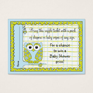 Babyduschenrudel-Ticket/blaues grünes Owl