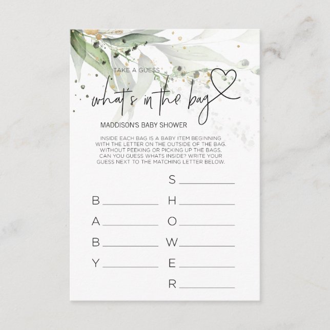 Babyduschenspiele Gender Neutral Baby Duschkarte Begleitkarte (Vorderseite)