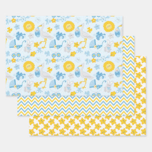 Babyduschenwrapping Papier Set 3