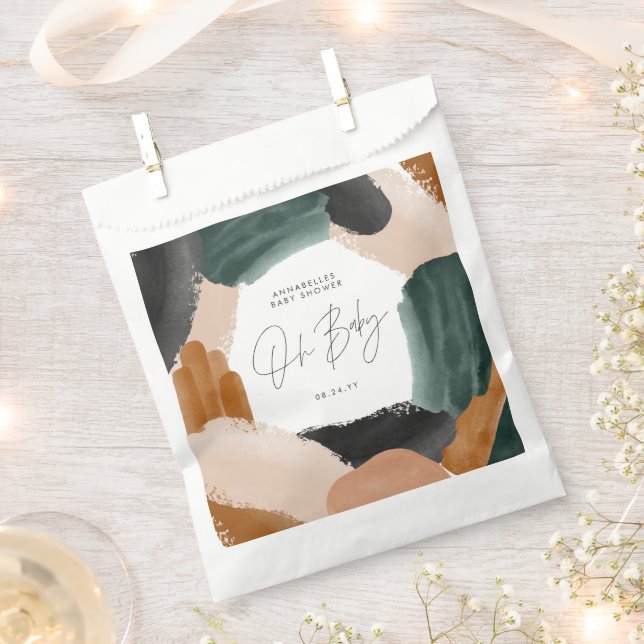 BabyduscheOh Babyterracotta abstrakt gestrichen Geschenktütchen (Ausgeschnitten)