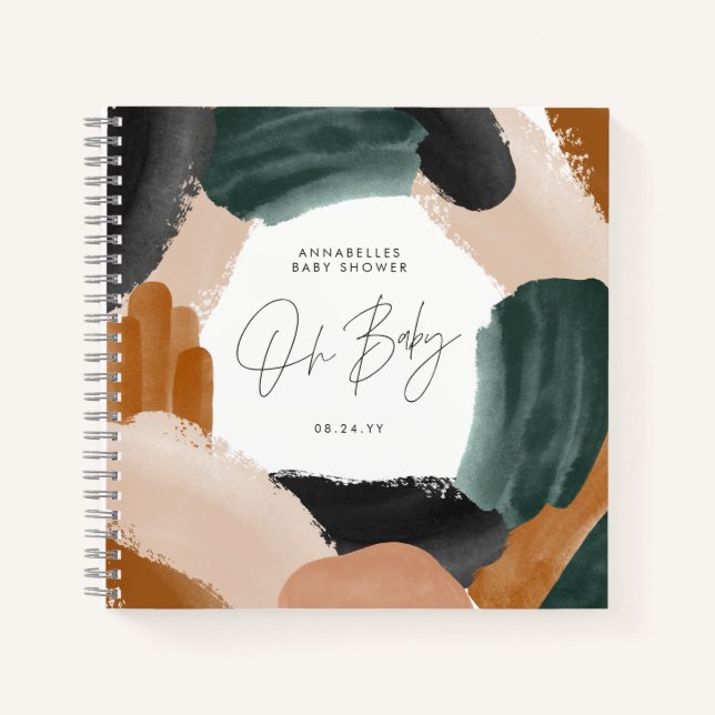 BabyduscheOh Babyterracotta abstrakt gestrichen Notizbuch (Vorderseite)