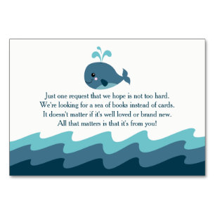 Babyduscherkarte mit Whale-Thema Tischnummer
