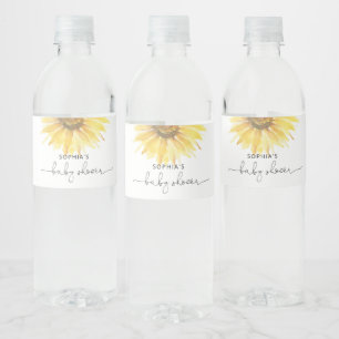 Babyduschflasche mit Sonnenblumen Wasserflaschenetikett