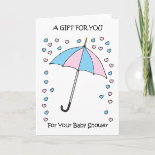 Babyduschgeschenk Confetti und Regenschirm Dankeskarte