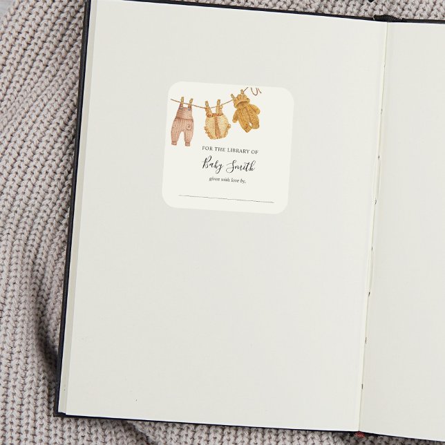 Babyduschgeschlecht - Neutrales Buchzeichen Quadratischer Aufkleber (Von Creator hochgeladen)