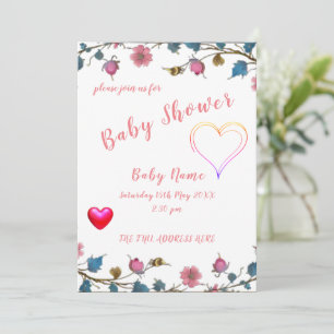 Babyduschherz Einladung