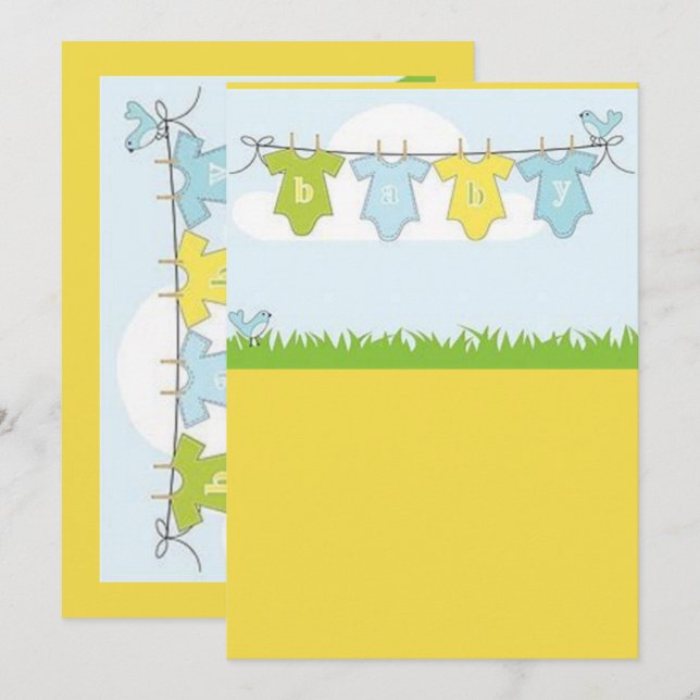 Babyduschkarte Einladung (Vorne/Hinten)