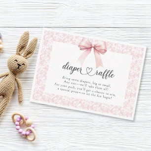 Babyduschkarte für die Dusche der Rosa Bow Toile Begleitkarte