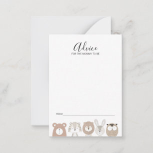 Babyduschkarte für niedliche Wildtiere zur Mama Hinweiskarte