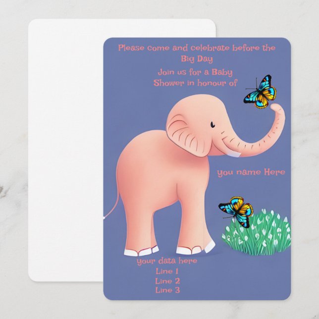 Babyduschkarte Save The Date (Vorne/Hinten)