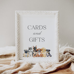 Babyduschkarten für Welpen und Geschenke Unterschr Poster