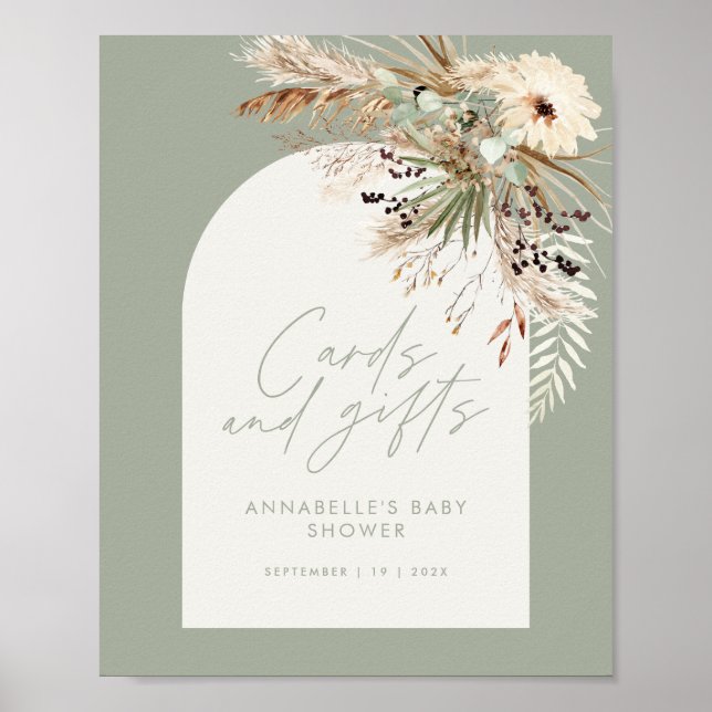 Babyduschkarten Geschenke Grün Poster (Vorne)