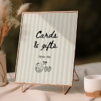 Babyduschkarten und Geschenke auf der Verpackung