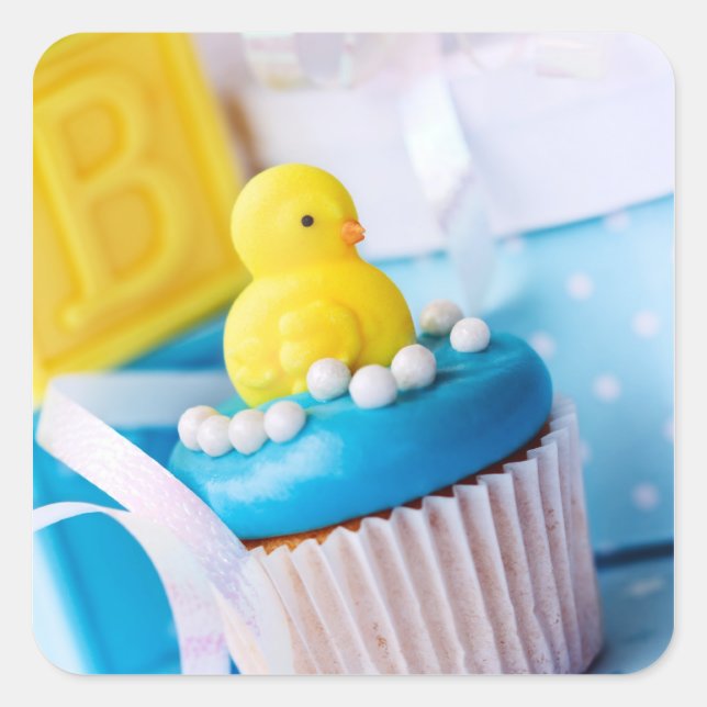 Babyduschkleber Quadratischer Aufkleber (Vorderseite)