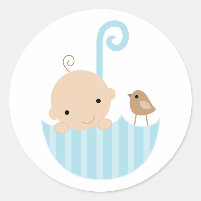 Babyduschkleber Runder Aufkleber (Vorderseite)