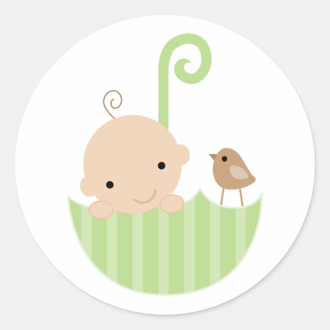 Babyduschkleber Runder Aufkleber (Vorderseite)