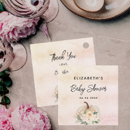 Babyduschkürbis Rose Geschenkanhänger