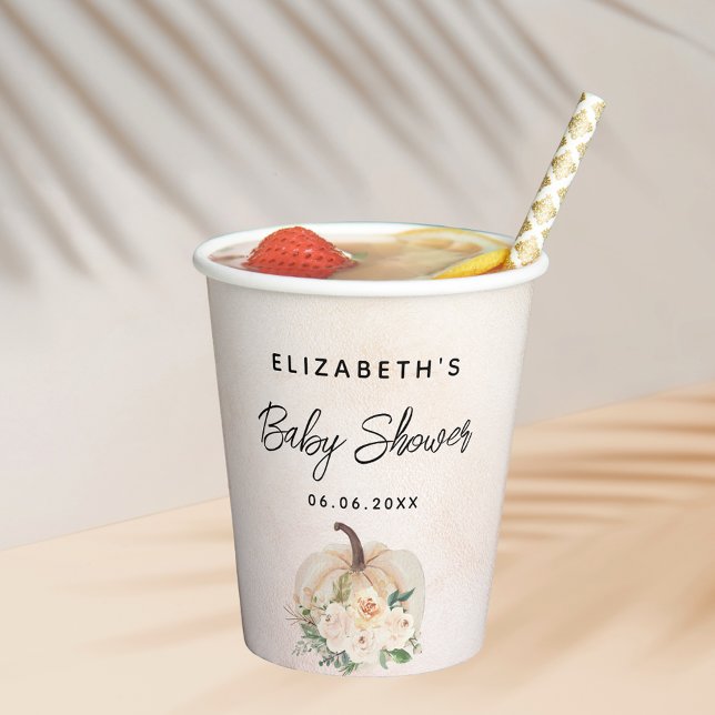 Babyduschkürbis Rose Pappbecher (Von Creator hochgeladen)