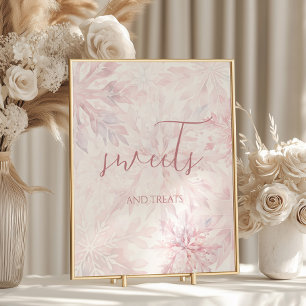Babyduschmädchen Pink Snowflake Süßigkeiten und Le Poster