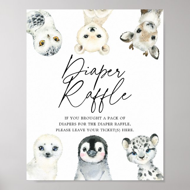 Babyduschmaschine für Arktis-Tiere - Raffelzeichen Poster (Vorne)