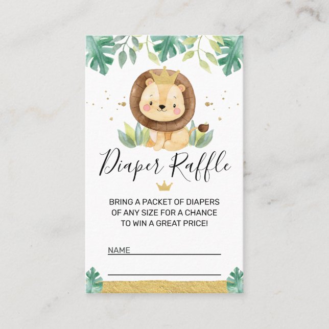 Babyduschmaschine für Löwenkronen-Windeln Visitenkarte (Vorderseite)