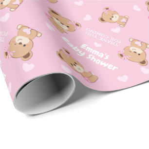Babyduschmaschine mit Roller für Mädchen Geschenkpapier