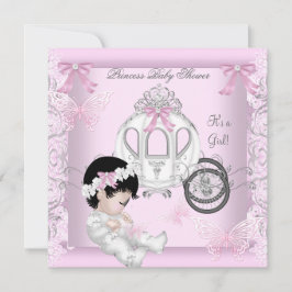 Babyduschmaschine Prinzessin Carriage Butterfly Einladung