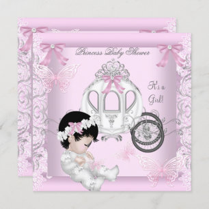 Babyduschmaschine Prinzessin Carriage Butterfly Einladung