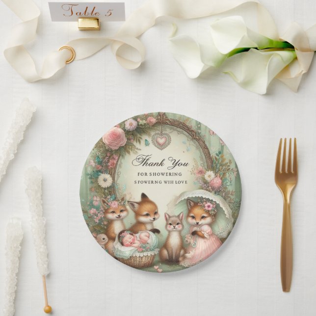 Babyduschmaschine Teller Wertvolle Tiere (Hochzeit)