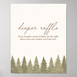 Babyduschmaschine Woodland Windeln Raffelzeichen Poster