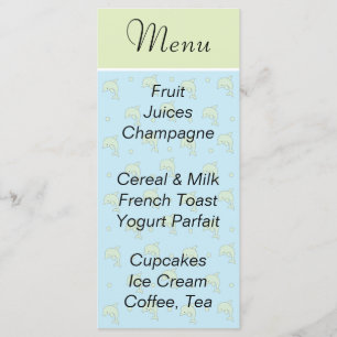 Babyduschmenü "Blue Delphins" Menükarte