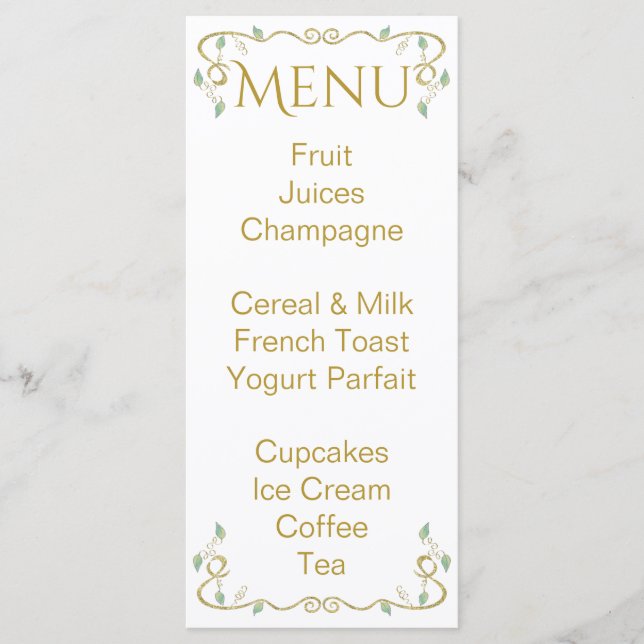 Babyduschmenü "Castle in the Sky" Menükarte (Vorderseite)