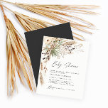 Babyduschpampen modern schwarz flyer<br><div class="desc">Günstige Babydusche Pampas Gras und Eukalyptus moderne boho elegante Party Design. In einer zeitgenössischen Terrakotta,  Salbei grün,  natürlich,  creme und schwarz.</div>