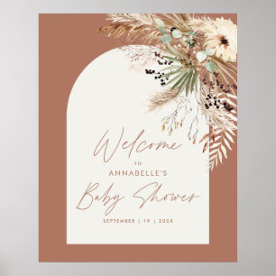 Babyduschpampen modern terracotta rustikal poster