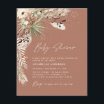 Babyduschpampen Moderne Terracotta boho Flyer<br><div class="desc">Günstige Babydusche Pampas Gras und Eukalyptus moderne boho elegante Foto Party Einladung Design. In einer zeitgenössischen Terrakotta,  Salbei grün,  natürlich,  creme und schwarz.</div>