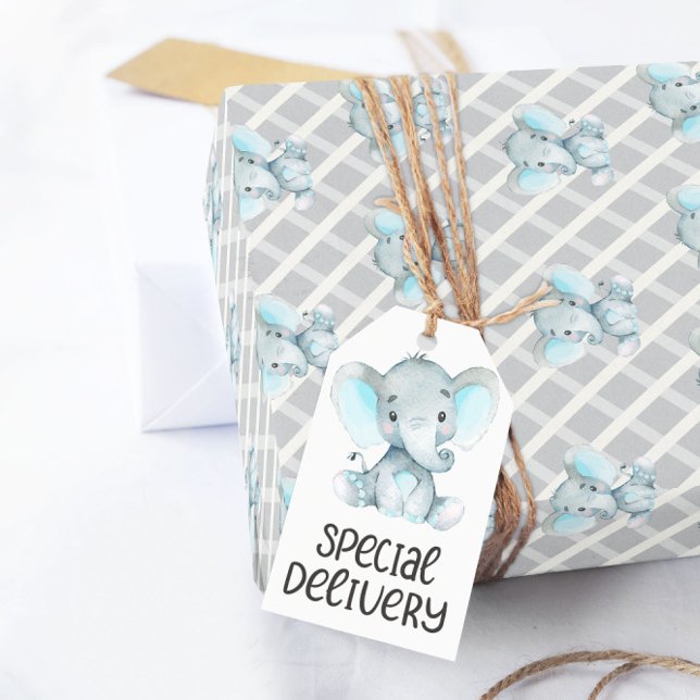 Babyduschpapier für Boy Elephant Geschenkpapier (Von Creator hochgeladen)