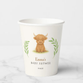 Babyduschpapier für Highland Cow Pappbecher