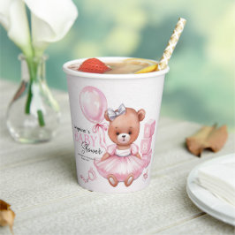 Babyduschpapier Teddybärchen mit Design. Pappbecher