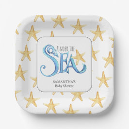 Babyduschpapier Teller Niedliches Wasserfarbenmeer