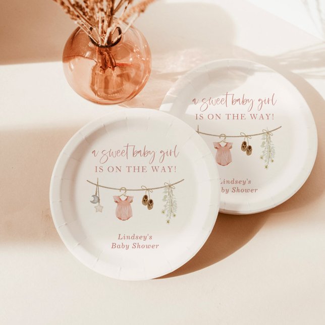 Babyduschplatte, Babydusche Boho Girl Pappteller (Von Creator hochgeladen)
