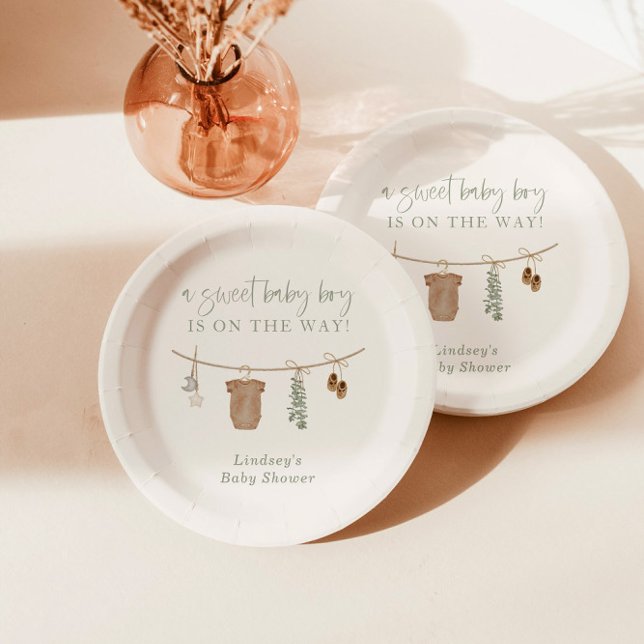 Babyduschplatte, Babydusche Boho Pappteller (Von Creator hochgeladen)