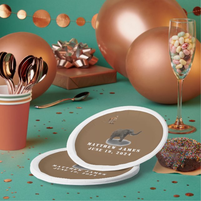 Babyduschplatte für verschiedene Tiere Pappteller (Multi)