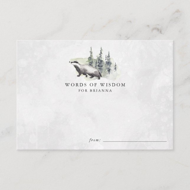 Babyduschratenkarte für Landtiere Begleitkarte (Vorderseite)