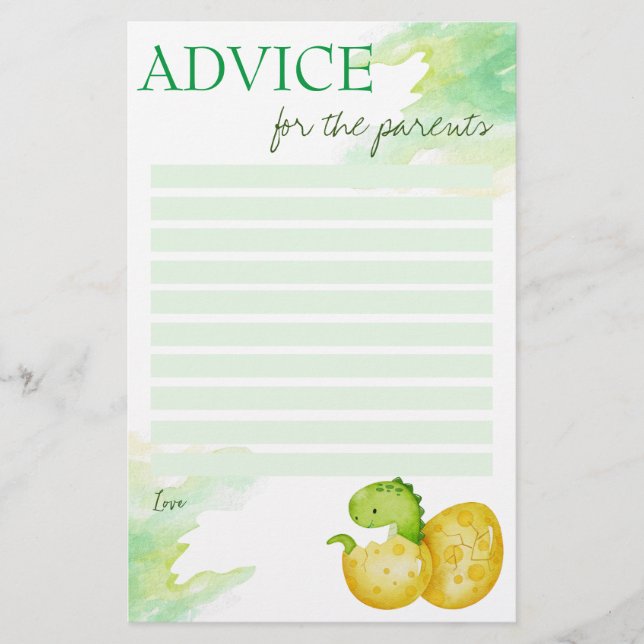 Babyduschratenkarte Schlüpfen bald Dino Ei Briefpapier (Vorderseite)