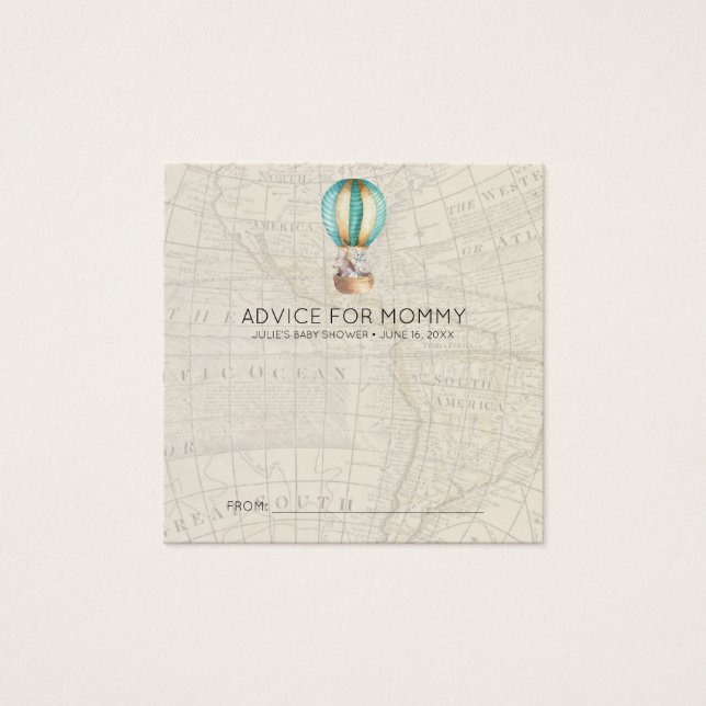 Babyduschratenkarten | Heißluftballon (Vorderseite)