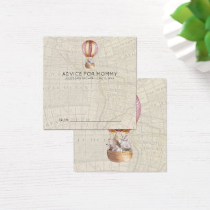 Babyduschratenkarten   Rose Heißluftballon