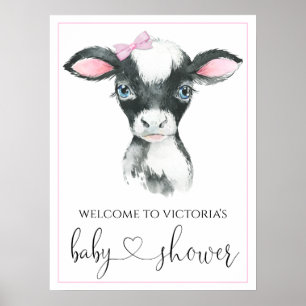 Babyduschsignaturen der Girl Cow Farm Poster